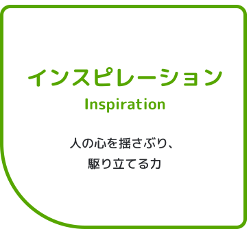 「インスピレーション Inspiration」人の心を揺さぶり、駆り立てる力